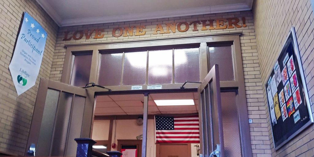 School entrance.